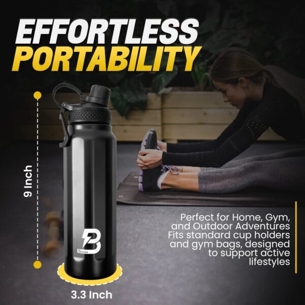 Edelstahl Fitness Trinkflasche 1,2 Liter – BPA - frei, robust & perfekt für Fitness - Benson