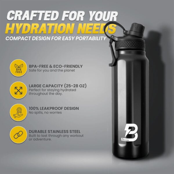 Edelstahl Fitness Trinkflasche 1,2 Liter – BPA - frei, robust & perfekt für Fitness - Benson