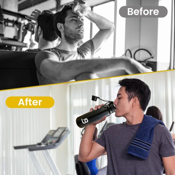 Edelstahl Fitness Trinkflasche 1,2 Liter – BPA - frei, robust & perfekt für Fitness - Benson