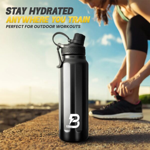 Edelstahl Fitness Trinkflasche 1,2 Liter – BPA - frei, robust & perfekt für Fitness - Benson