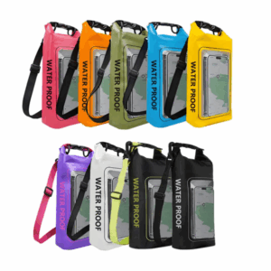 Benson Wasserdichte Trockentasche 2 L – Leichte Roll-Top Strand- und Telefontasche für Schwimmen, Kajakfahren, Camping, Angeln & Reisen