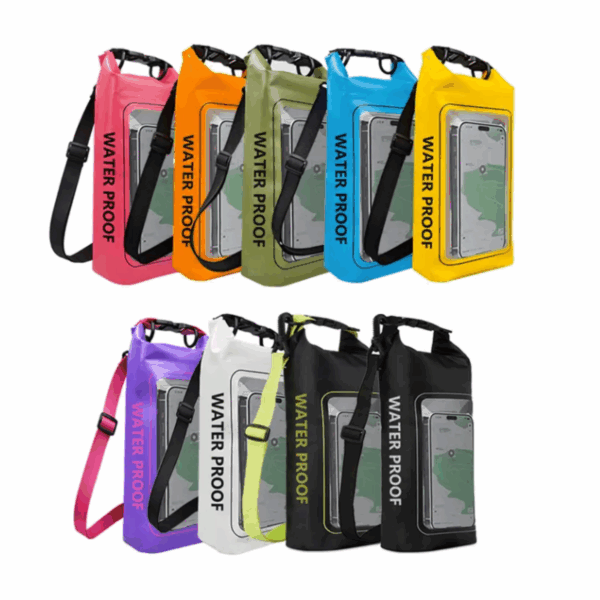 Benson Wasserdichte Trockentasche 2 L – Leichte Roll-Top Strand- und Telefontasche für Schwimmen, Kajakfahren, Camping, Angeln & Reisen